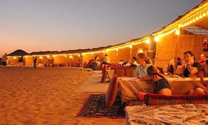 Desert safari camp setup in Abu Dhabi