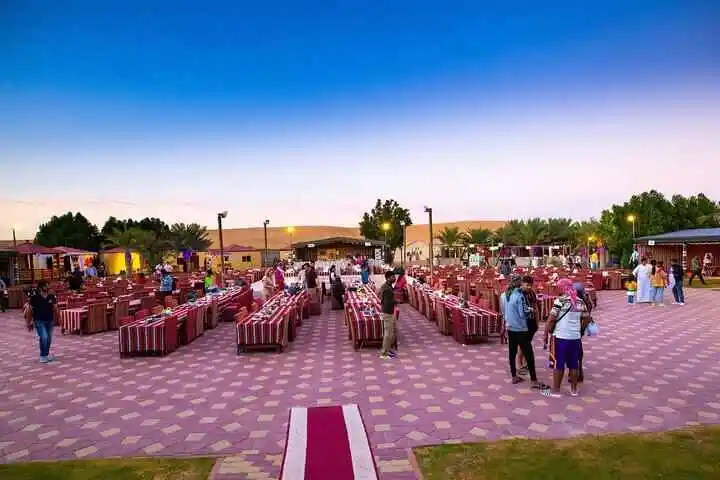 Traditional BBQ buffet dinner at Abu Dhabi desert camp